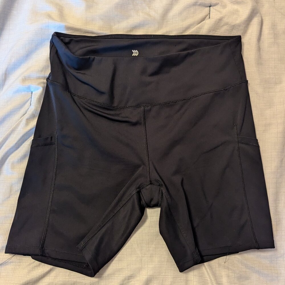 Black Biker Shorts with pockets